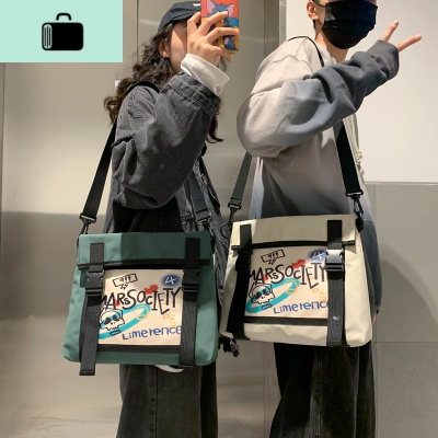 2020新款日系潮酷男女单肩包韩版ins大容量初中大学生上课斜挎包NEW LAKE男士斜挎包