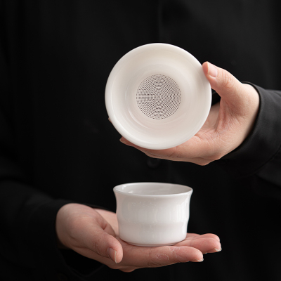 佳德美冰种玉瓷茶漏组过滤茶漏网滤茶器茶隔功夫茶具配件
