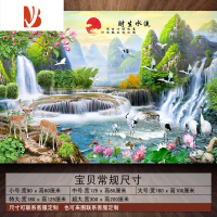 三维工匠背景墙山水画贴纸墙贴自粘客厅装饰流水生财壁纸墙纸贴画风景壁画 QZ-2-流水生财B 中
