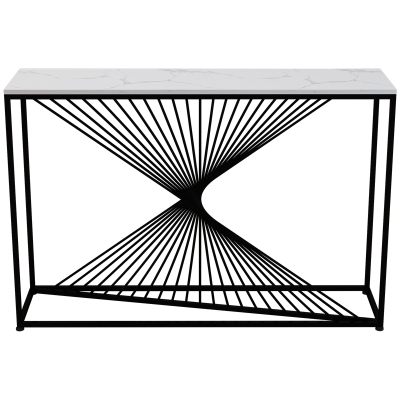 森美人北欧轻奢玄关台铁艺玄关桌大理石走廊边几简约现代条案靠墙窄桌子