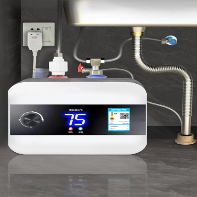 储水式小厨宝即热式小型厨宝宝热水器厨房台下电热水器家用热水宝_升级款数显蓝10升送配件上出水全国联保一级能效
