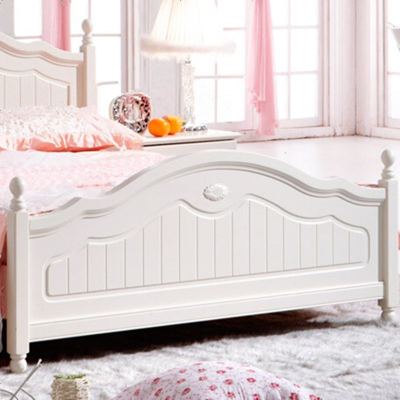 韩式田园风格床1.2单人床1.5米双人储物床板式白色1.8米大床 货