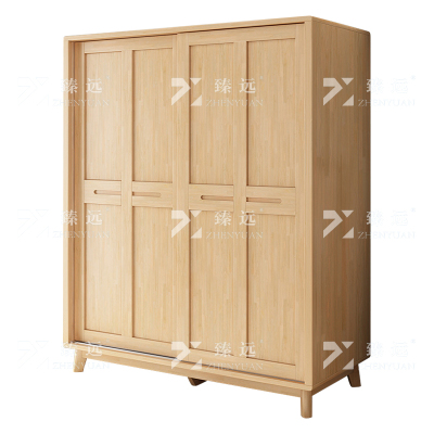 臻远ZY4031130 简约实木衣柜推拉门储物柜移门衣橱 1.6米
