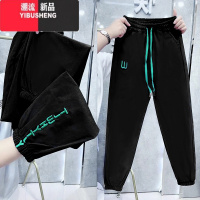 YIBUSHENG大码速干冰丝休闲裤女薄款高腰百搭显瘦哈伦裤装新款九分束脚裤