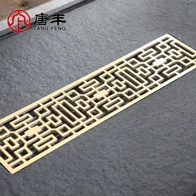 家柏饰(CORATED)石茶盘铜板过滤茶台长方形简约茶海家用大小号排水茶托19018Z