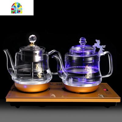 煮茶器全自动上水电热烧水壶底部泡茶具玻璃蒸汽保温抽水专用一体 FENGHOU 20*37-金色桶装水款