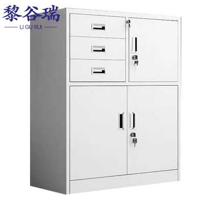 黎谷瑞钢制柜子偏三斗矮85*39*102cm台