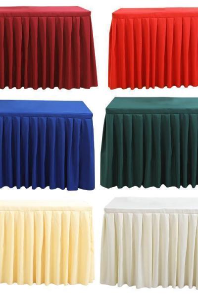 家柏饰(CORATED)定制酒店会议桌布长方形桌套签到台裙展会办公室桌罩