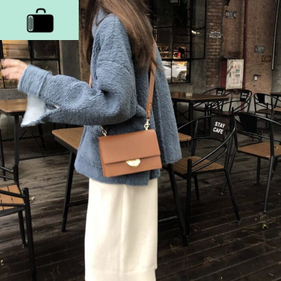 女包包2020新款时尚春季上新小包包单肩斜挎包粗肩带金属扣方形包NEW LAKE女斜挎包