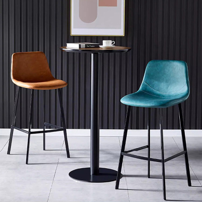 北欧轻奢吧台椅家用高脚凳现代简约酒吧椅子靠背椅网红ins前台椅 吧台凳(颜色可选) btd-1101 个