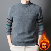 冬季加绒加厚毛衣男士半高领保暖上衣秋冬季韩版潮流一体绒针织衫
