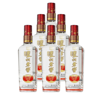 泸州老窖鸿运STRA精制头曲A6浓香型白酒52度500ml*6瓶