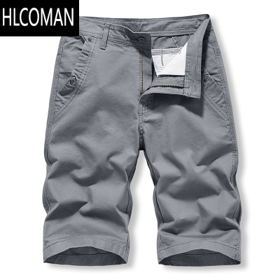 HLCOMAN休闲短裤男士夏季薄款西裤六分裤纯色中裤宽松直筒过膝皮带工装裤