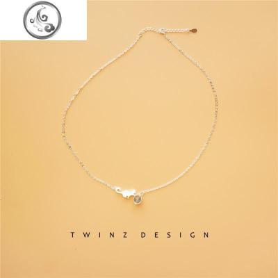 TWINZ听之原创设计月光石猫咪S925银守护爱情精致手链项链女 JiMi
