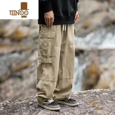 YANXU山系多口袋直筒工装裤秋季复古登山长裤潮牌宽松休闲裤裤子男