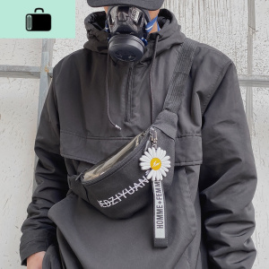 男士胸包日系斜挎包潮牌休闲ins潮帆布学生单肩背包女小挎包腰包NEW LAKE男士腰包