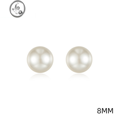 JiMi法式fever同款925银银强光施家珍珠耳钉复古大耳环女港风耳夹ins