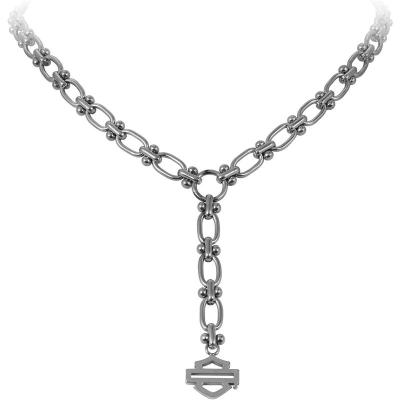 Harley Davidson女士 Y 形链吊坠项链时尚简约百搭配饰锁骨链送女友礼物