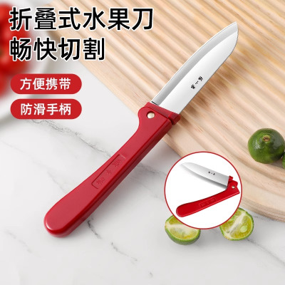 张小泉水果刀家用不锈钢迷你瓜果刀宿舍用学生折叠便携小刀Y8169