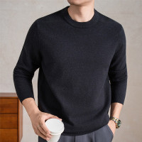 濮院羊毛衫男秋冬季新款可机洗圆领加厚30%羊毛打底保暖男士毛衣