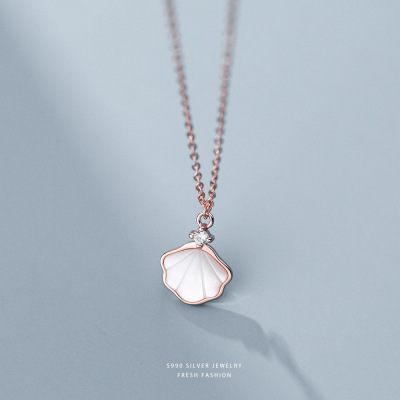 一贝子s999纯银项链女轻奢小众足银锁骨链设计感百搭吊坠首饰批发送女朋友老婆情人节七夕生日礼物