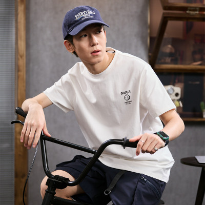 [2.5折价32元]唐狮夏款短袖T恤男短袖T恤男短袖左胸小细节圆领短袖T恤