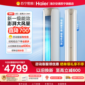 海尔(Haier)空调柜机静悦2匹p变频冷暖新一级智能客厅大风口节能省电KFR-50LW/03KCA81U1