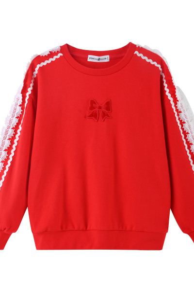 [1件3折]铅笔俱乐部童装2025春装新款女童卫衣儿童圆领上衣中大童长袖T恤