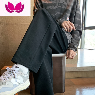 七斓男士裤子款宽松百搭休闲冬季加绒运动裤黑色潮牌直筒裤卫裤
