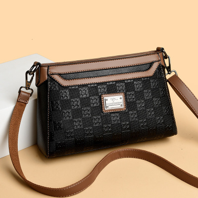 包包女包新款单肩包女斜挎包女时尚菱格印花小方包女