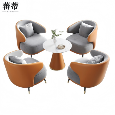 蕃蒂 会客沙发一桌四椅套