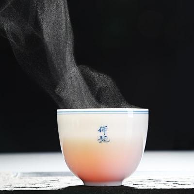 美帮汇手绘品茗杯子景德镇青花瓷 薄胎白瓷小茶杯功夫茶具陶瓷茶盏