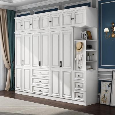 简约现代衣柜组合木质卧室美韩式衣柜经济型四五六白色组装衣橱