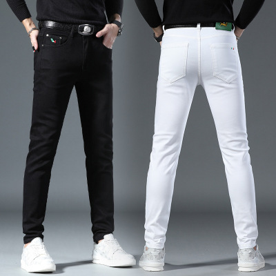 秋冬新款牛仔裤男装时尚简约修身小脚休闲男士弹力牛仔裤子男