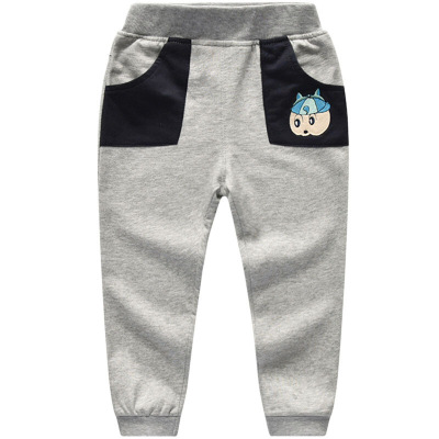 迪鲁奥(DILUAO)男童中小童秋冬裤子运动裤新款童装春秋装中小童长裤儿童新款时尚 灰色1423裤子