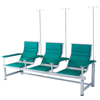 晋舰 输液椅医院诊所点滴吊针排椅大厅加固加厚候诊椅 三人皮扶手绿色