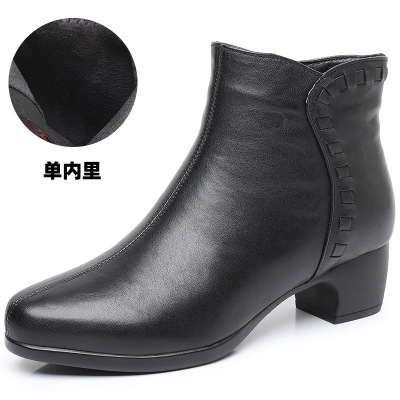 短靴女秋冬新款英伦风软底切尔西靴网红复古圆头粗中跟女棉鞋