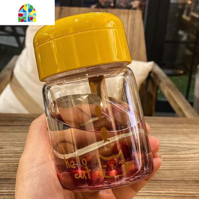耐热玻璃杯小清新文艺迷你水杯子可爱便携日式喝水防漏创意随手杯 FENGHOU