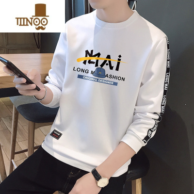 YANXU青少年男装帅气学生长袖t恤新款上衣服卫衣打底衫2023潮流6