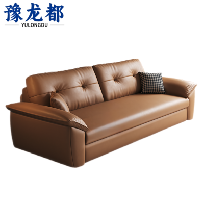 豫龙都折叠沙发棕色张