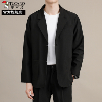 啄木鸟黑色西装外套男士休闲西服2025新款商务正装结婚伴郎夹克K