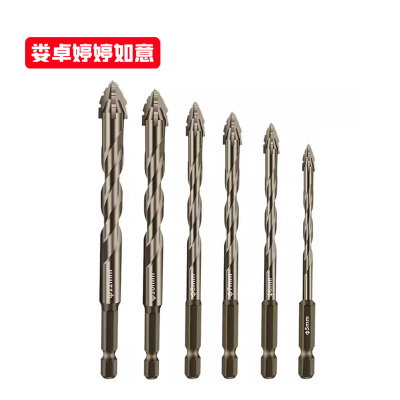 娄卓婷婷如意 三角四刃偏心钻头锯齿打孔霸王钻 5、6、8、10、12mm 套