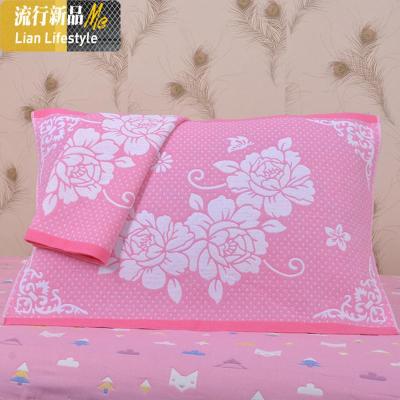 欧式棉枕巾一对装棉3层纱布不毛色成人学生四季单人枕头巾 三维工匠