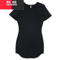 YIBUSHENG新款显瘦修身包臀连衣裙女欧美纯色时尚圆领季裙子
