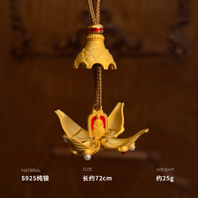 925纯银花开见佛编织项链女锁骨链创意个性小众国风约25g BCX5584送女朋友老婆情人节七夕生日礼物