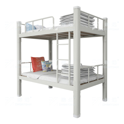 臻远 XCC-11 钢制床双层床员工宿舍上下铺学生公寓床双人床铁艺高低床 双层床1000宽白