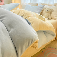 床上牛奶绒四件套秋冬加厚保暖新款珊瑚绒床单被套三件套床品