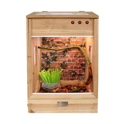 杉木爬虫箱蜥蜴刺猬蛇鹦鹉鸟陆龟饲养箱防烫保温加热箱高箱竖箱