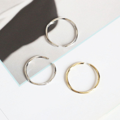 极简韩版S925纯银戒指INS简约莫比乌斯扭纹细戒指个性百搭银指环送女朋友老婆情人节七夕生日礼物