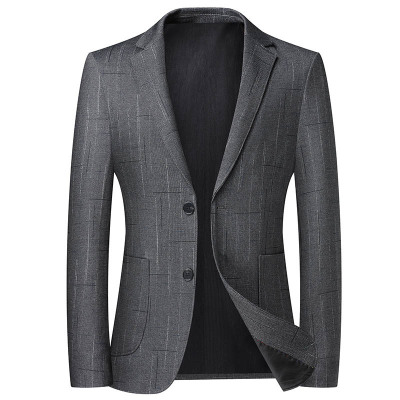 春秋新款薄款西装男士西服免烫修身中年潮流休闲单西
